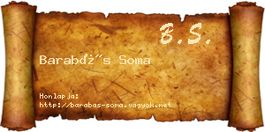 Barabás Soma névjegykártya